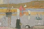 Emile Bernard Le port a oil painting on canvas